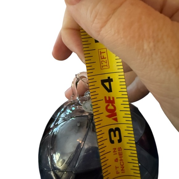 PartyLite Mosaic Glass Globe Ornament P7039 Purple Iridescent HandBlown Romania - Picture 8 of 10